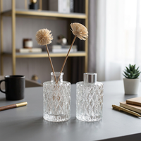 Diffuseur de parfum en verre texturé vintage, flacon vide rechargeable pour la décoration de la chambre à coucher et du salon