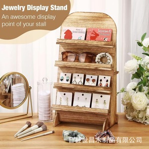 Estante de almacenamiento de madera de varias capas, soporte de exhibición duradero de 4 capas para joyería, accesorios para el cabello, escritorio, dormitorio, sala de estar - Product Image 2