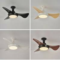 Ventilateur de plafond LED moderne de 25 pouces avec télécommande, silencieux, 3 vitesses, minuterie, douille E27, lampe ventilateur 30W 95-265V pour chambre à coucher