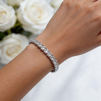 OEM ODM Bracelet Tennis Riviera Iced Out avec Zircon Cubique de 6mm, Sertissage Rond à 4 Griffes, Bijoux et Accessoires de Mode pour Femme