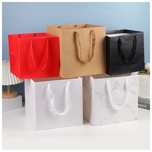 Art <b>Big</b> square Bottom Paper Gift Wrapping Bags Bag Packaging <b>Handbag</b> for Flowers - Product Image 6