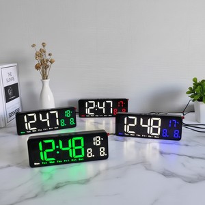 Orologio <span class=keywords><strong>da</strong></span> <span class=keywords><strong>Parete</strong></span> Digitale LED Elettrico con Temperatura, Settimana e Calendario, Alimentato USB, in Materiale ABS, Design Artistico per Soggiorni - Product Image 2