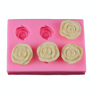 Moules à gâteau en silicone DIY en forme de <span class=keywords><strong>rose</strong></span> à 4 couches de pétales, forme rectangulaire, même style 3D classique - Product Image 6
