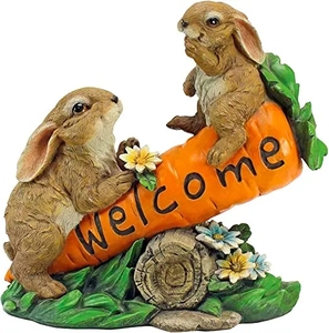Résine couple <span class=keywords><strong>lapin</strong></span> jouant <span class=keywords><strong>navet</strong></span> balançoire statue décorée Résine artisanat - Product Image 1