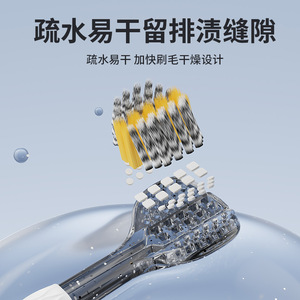 Brosse à dents 3D Sweetrip S210 à poils souples, manche transparent, brosse à dents manuelle pour adultes - Product Image 3