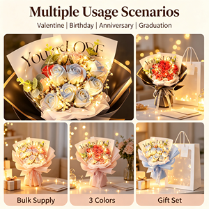 Bouquet de fleurs de savon artisanales longue durée, roses éternelles et fleurs séchées, motif ciel étoilé, pour <span class=keywords><strong>cadeau</strong></span> d'anniversaire et fête des Mères - Product Image 6
