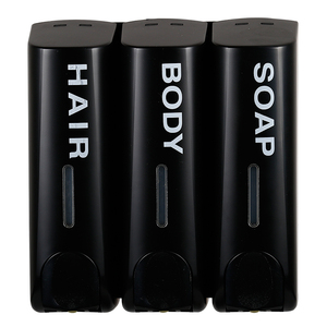 Distributeur mural Bosharon 350 ml en plastique <span class=keywords><strong>éco</strong></span>logique à 3 compartiments pour usage hôtelier - Shampoing/après-shampoing/<span class=keywords><strong>savon</strong></span> liquide pour le corps - Product Image 4