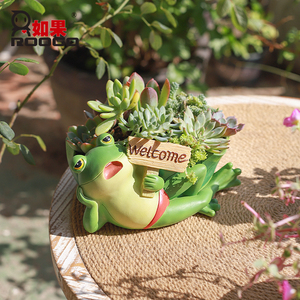 Maceta decorativa <span class=keywords><strong>de</strong></span> rana <span class=keywords><strong>de</strong></span> dibujos animados Roogo para el hogar, escritorio, balcón, <span class=keywords><strong>Patio</strong></span>, maceta con plantas <span class=keywords><strong>de</strong></span> flores suculentas para jardinería, paisajismo - Product Image 4