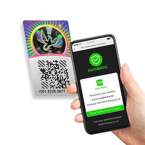 Holographic Nhãn dán nhãn long lanh Holographic kiểm tra VOID holograme trong suốt làm xáo trộn Scratch-off vòng con dấu lá màu xanh lá cây - Product Image 1