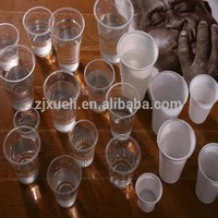 Gobelets et soucoupes jetables écologiques en plastique, personnalisables, 7 oz, en PP thermoformé, avec couvercle, pour fêtes, vente en gros