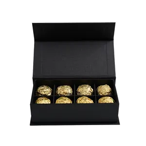 Chocolate Gift Black Bonbon Chocolate Box with Dividers Luxury Full Color Food Candy Box Paper Board Rigid Boxes CMYK 01
