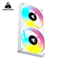 Ventilateur haute vitesse personnalisé AntarcChill 240 mm, débit d'air élevé, faible bruit, PWM double 120 mm pour PC de jeu