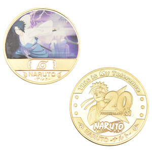 Pièce de monnaie dorée en métal moulé sous pression, colorée et dorée en relief, 40 mm, artisanat commémoratif en métal, objet de collection Otaku - Product Image 3