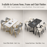 Ensemble Table à Manger Texture Simple Moderne Luxe Léger pour Mobilier de Maison