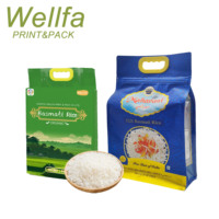 Sacs d'emballage alimentaire en plastique personnalisés imprimés, scellables, 1 kg, 2 kg, 5 kg, 1 kilo, avec fenêtre transparente, fond plat, pour riz