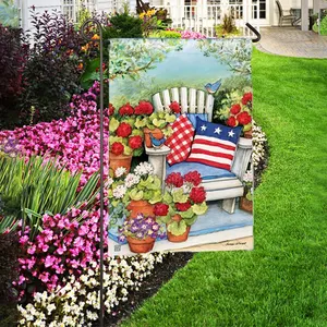 30*45 Cm Festive Banner Yard Decoration House Outside Decor Custom US National Day 4th July Wholesale Garden Flags