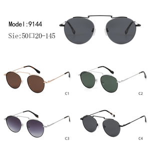 <b>Round</b> Pilot <b>Sunglasses</b> Full Rim Metal <b>Frame</b> Green Lenses UV400 Protection Unisex Adult Sun Protection - Product Image 3