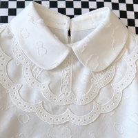 Robe pour enfants 2026 Nouvelle collection, style mignon, col Claudine, blanche, pour étudiantes, manches longues, polyvalente, respirante, col montant