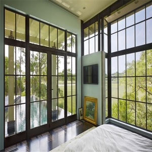 Cửa Kính Bằng Sắt Rèn Khung Đen Hiện Đại Cho Ngoài Trời - Product Image 3