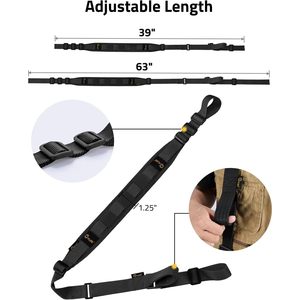 Correa de dos puntos ajustable de 63 pulgadas con eslabones giratorios de 360 grados y almohadilla extraíble para caza y tiro. - Product Image 6