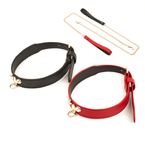 <span class=keywords><strong>Bondage</strong></span> Gear collier en cuir véritable noir rouge BDSM Kits jouets sexuels pour adultes pour femmes Juguetes Sexuales couleur boîte emballage - Product Image 4