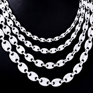 Chaîne à maillons cubiques en argent sterling 925 massif faite à la main, plaquée or Miami, pour collier en diamant moissanite VVS pour homme, excellent cadeau pour les fêtes - Product Image 1