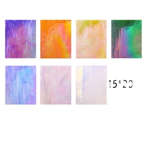 Feuille de vitrail irisé 15x20cm-Variété de couleurs-Mosaïque de verre Tiffany et verre mosaïque pour bricolage Art Hobby - Product Image 1