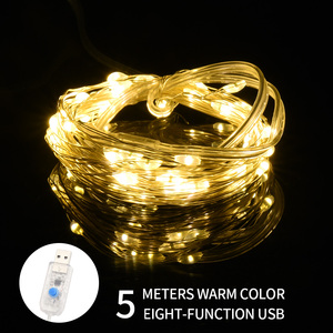 Filo di rame decorativo 5M ha portato le viti fata luna sala delle feste appeso la migliore notte stringa all'aperto Led capodanno decorazioni luminose - Product Image 2
