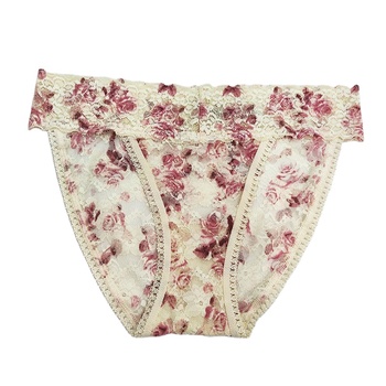 90% nylon material sexy white all over lace sheer fancy panties for women