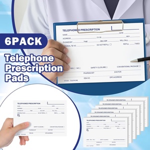 6 blocs de formulaires de prescription téléphonique avec 50 feuilles pour usage en clinique (médecin, pharmacien, vétérinaire) - Product Image 3