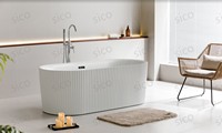 Baignoire spa autoportante en acrylique contemporaine Design ovale élégant avec trop-plein Baignoire à remous moderne Baignoire de trempage directe d'usine