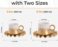 Tasses à thé en céramique de marbre de luxe arabe grec japonais pour expresso cappuccino latte moka