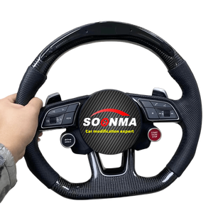 Volant en carbone semi-Alcantara <span class=keywords><strong>S</strong></span>-<span class=keywords><strong>Line</strong></span> avec bouton de démarrage pour <span class=keywords><strong>Audi</strong></span> Q8 SQ8 A3 A4 B9 <span class=keywords><strong>A5</strong></span> B8 A6 C7 A7 S3 S4 RS3 RS5 RS7 RS6 C8 - Product Image 2