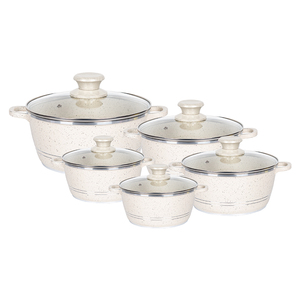 <span class=keywords><strong>Set</strong></span> Peralatan Masak 10-Piece Cook-Lover Berkualitas Tinggi, Laris Manis, Mewah Modern, Berbahan Aluminium Alloy Anti Lengket dengan Lapisan Marmer, Cocok untuk Kompor Induksi - Product Image 1