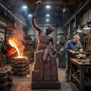 Estatua de Hombre de Tamaño Real en Bronce Fundido, Hecha a Medida, para Decoración de Jardín Exterior, Escultura de Hombre Tallada en Metal de Gran Tamaño - Product Image 4