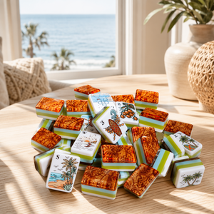 Juego de Mahjong Americano de Lujo Moderno, Tamaño Profesional (1.26" X 0.95" X 0.63") - Portátil, 160 Fichas, <span class=keywords><strong>Serie</strong></span> 'Surfing Dog' - Product Image 6