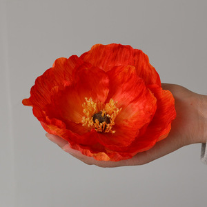 Fiori Artificiali Floson di Papaveri in Seta Goffrata, Grandi Fiori da 14 cm - Decorazioni Creative Fatte a Mano per DIY, Fotografia e Sfondi per Matrimoni - Product Image 4