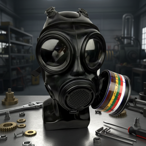 Masker <span class=keywords><strong>Gas</strong></span> Setengah Wajah Karet Reusable Shun Tai Xin an FHJ08, Pelindung Debu dengan Sedotan, Respirator yang Dapat Dicuci untuk Penggunaan Industri 3-Lapisan - Product Image 1