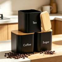 Boîte de rangement pour café, format extra large, boîte en métal pour matcha, boîte à thé, boîte hermétique avec couvercle