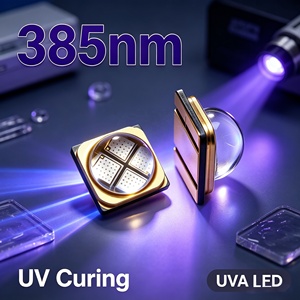Lente UVA de 385nm 6565 10W con ángulo de 60/90/120 grados, LED UV con soporte cerámico, diodo ultravioleta útil para equipos médicos e impresión 3D - Product Image 4