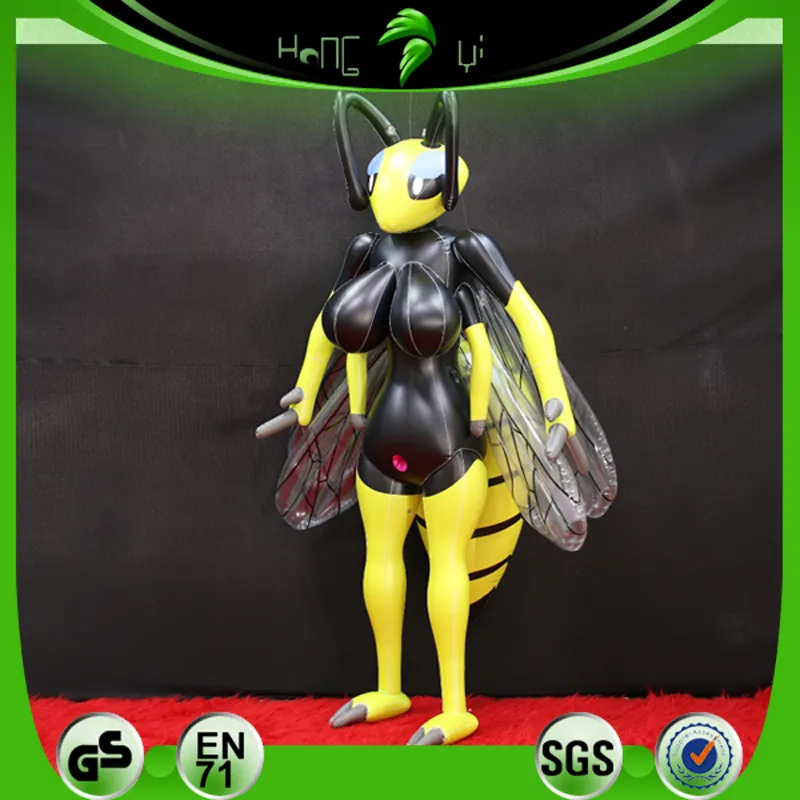 Hongyi Yellow Inflatable Bee Girl Inflatable Animal With SPH