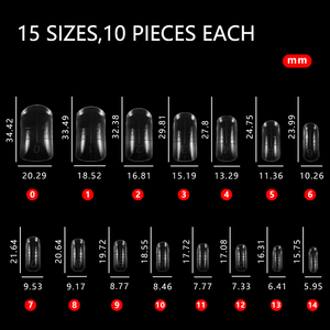150 pièces de formes doubles transparentes pour ongles carrés, grande taille, pour gel acrylique, extension rapide des ongles de pied - Product Image 2