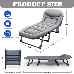 Customized Lightweight Space Saving <strong>Single</strong> Folding Metal <strong>Bed</strong> <strong>Mattress</strong> Style Folding Camping <strong>Bed</strong> for Adults <strong>Single</strong> - Product Image 2