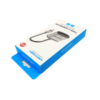 Boîte d'emballage personnalisée pour produits électroniques numériques avec logo privé, interface de chargeur, boîte en papier pliable suspendue