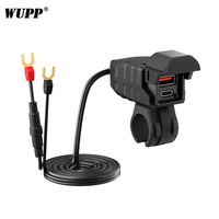 Cargador Rápido Tipo C de Alta Calidad, Adaptador para Motocicleta, Cargador USB Rápido para Teléfono Celular con Pantalla de Voltaje