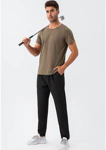 T-<span class=keywords><strong>shirt</strong></span> en coton nylon Spandex respirant peau douce t-shirts tenue de gymnastique équitation à pied hommes hauts à manches courtes col rond t-<span class=keywords><strong>shirt</strong></span> ample - Product Image 6