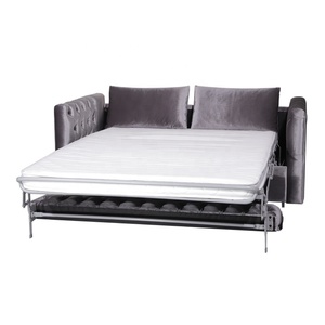 Sofá cama de lujo para jóvenes, lujoso sofá plegable de lujo, estilo contemporáneo, color gris y plateado - Product Image 2