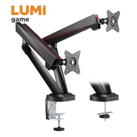 Soporte de Brazo para Monitor Dual para Juegos LDT39-C024, de Primera Calidad, con Abrazadera para Escritorio, Soporte VESA para PC, Compatible con la Mayoría de Pantallas de 17'' a 32''