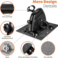 Wellshow Sport Mini ejercicio bicicleta Pedal ejercitador debajo del escritorio entrenamiento bicicleta pierna Pedal paso a paso con pantalla LCD equipo de gimnasio