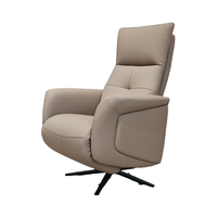 Fauteuil inclinable relaxant en cuir véritable de haute qualité, pivotant, rotatif, électrique, à bascule, à un seul siège, avec chargeur USB